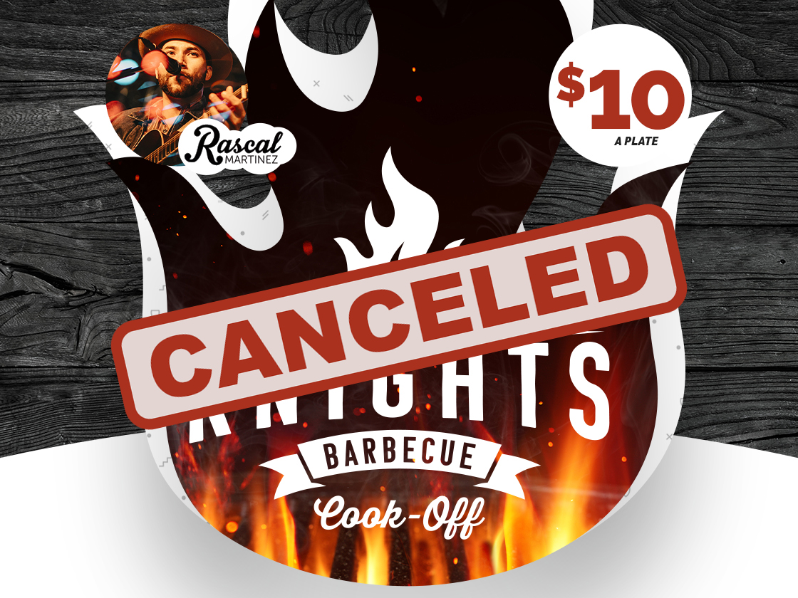 Knights Barbecue Canceled Graphic Image